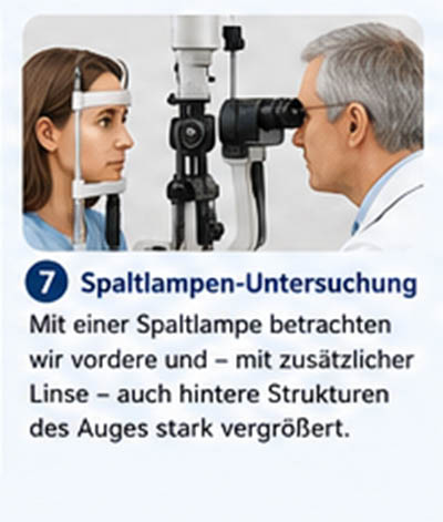 Augenuntersuchung - spaltlampen untersuchung