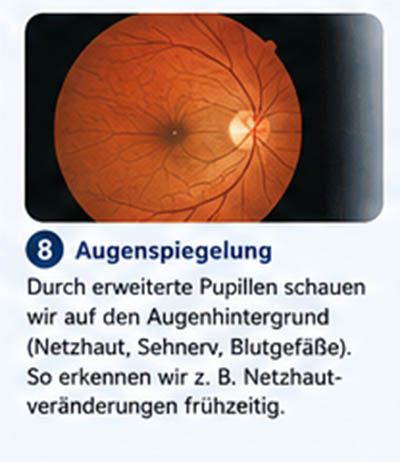 Augenuntersuchungen - augenspiegelung