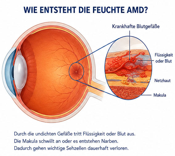 wie entsteht eine feuchte AMD